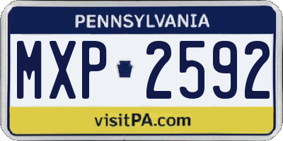 PA license plate MXP2592