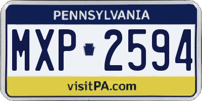 PA license plate MXP2594