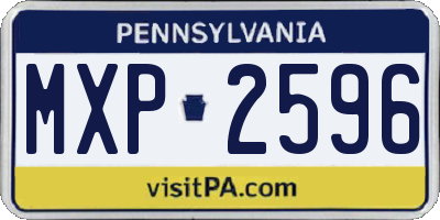 PA license plate MXP2596