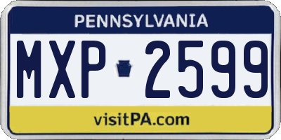 PA license plate MXP2599