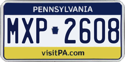 PA license plate MXP2608