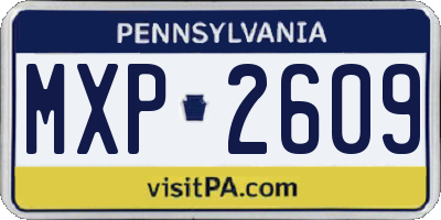 PA license plate MXP2609