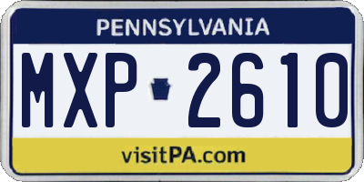 PA license plate MXP2610