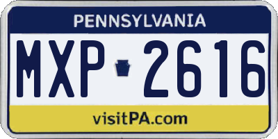 PA license plate MXP2616