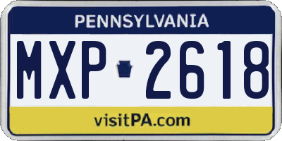 PA license plate MXP2618
