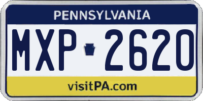 PA license plate MXP2620