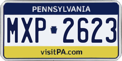 PA license plate MXP2623