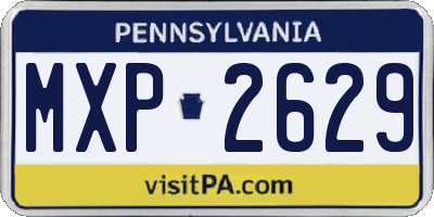PA license plate MXP2629