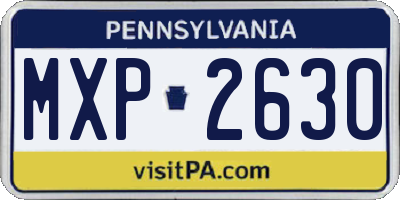 PA license plate MXP2630