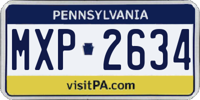 PA license plate MXP2634