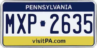 PA license plate MXP2635