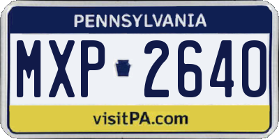 PA license plate MXP2640