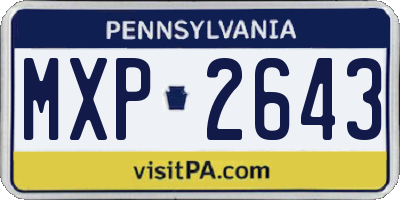 PA license plate MXP2643