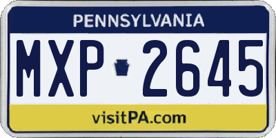 PA license plate MXP2645