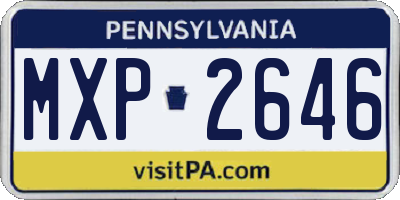 PA license plate MXP2646