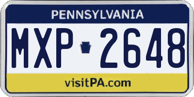 PA license plate MXP2648