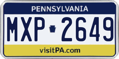 PA license plate MXP2649