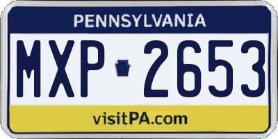 PA license plate MXP2653