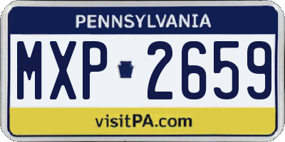 PA license plate MXP2659