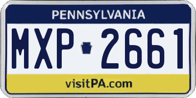 PA license plate MXP2661