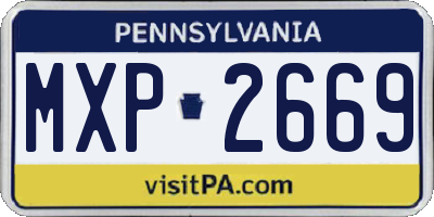 PA license plate MXP2669