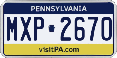 PA license plate MXP2670
