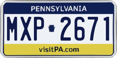 PA license plate MXP2671