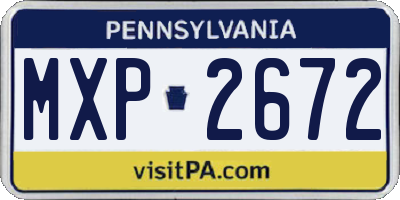 PA license plate MXP2672