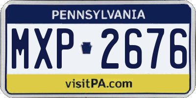 PA license plate MXP2676