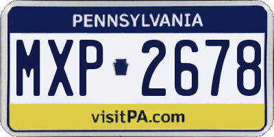 PA license plate MXP2678