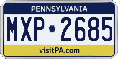 PA license plate MXP2685