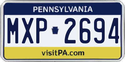 PA license plate MXP2694