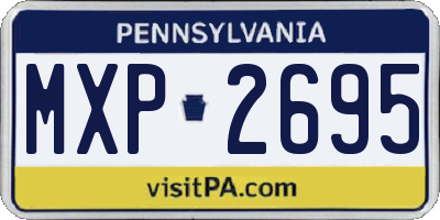 PA license plate MXP2695