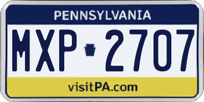PA license plate MXP2707