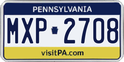 PA license plate MXP2708