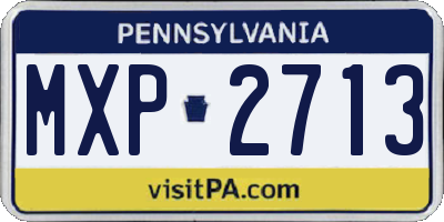 PA license plate MXP2713