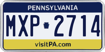 PA license plate MXP2714