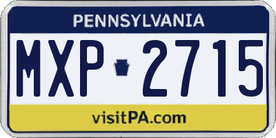 PA license plate MXP2715