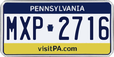 PA license plate MXP2716