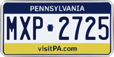 PA license plate MXP2725