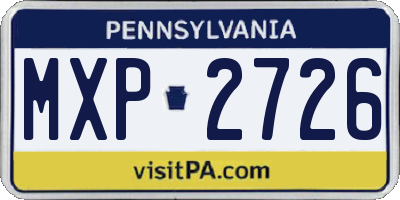 PA license plate MXP2726