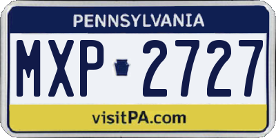 PA license plate MXP2727
