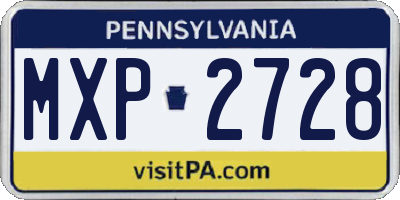 PA license plate MXP2728