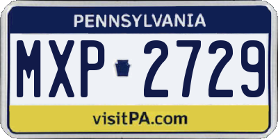 PA license plate MXP2729