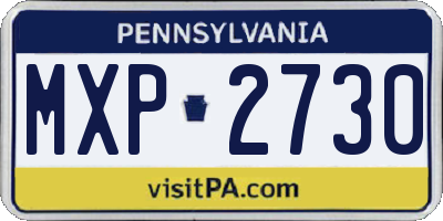 PA license plate MXP2730