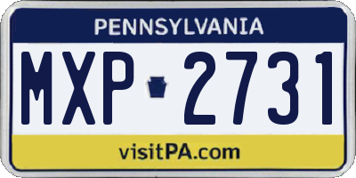 PA license plate MXP2731