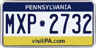 PA license plate MXP2732