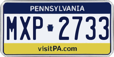 PA license plate MXP2733