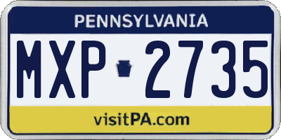 PA license plate MXP2735