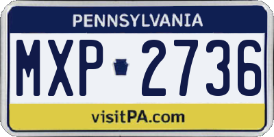 PA license plate MXP2736